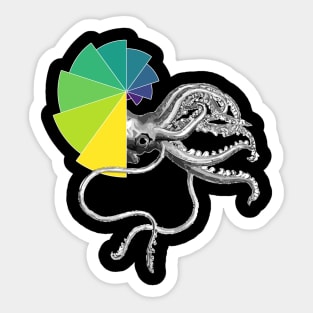 Ammonite Peacock Shell | Black Red Yellow Bar Chart Black Sticker